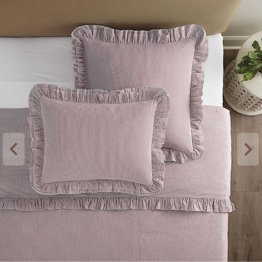 Ballard Designs Effy Ruffled standard pillow sham brown NWT 3 available